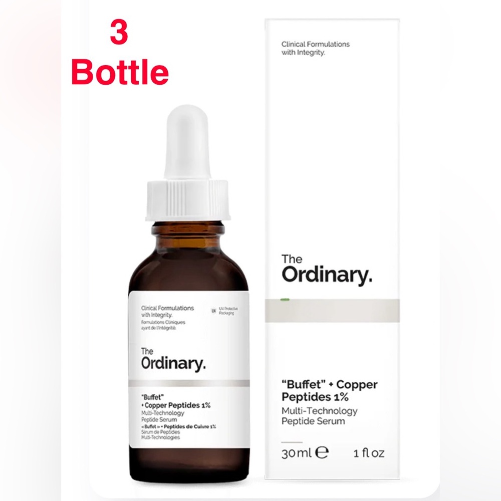 NWT 3 X The Ordinary Buffet + Copper Peptides 1%, Anti-Aging Serum 1oz/30ml